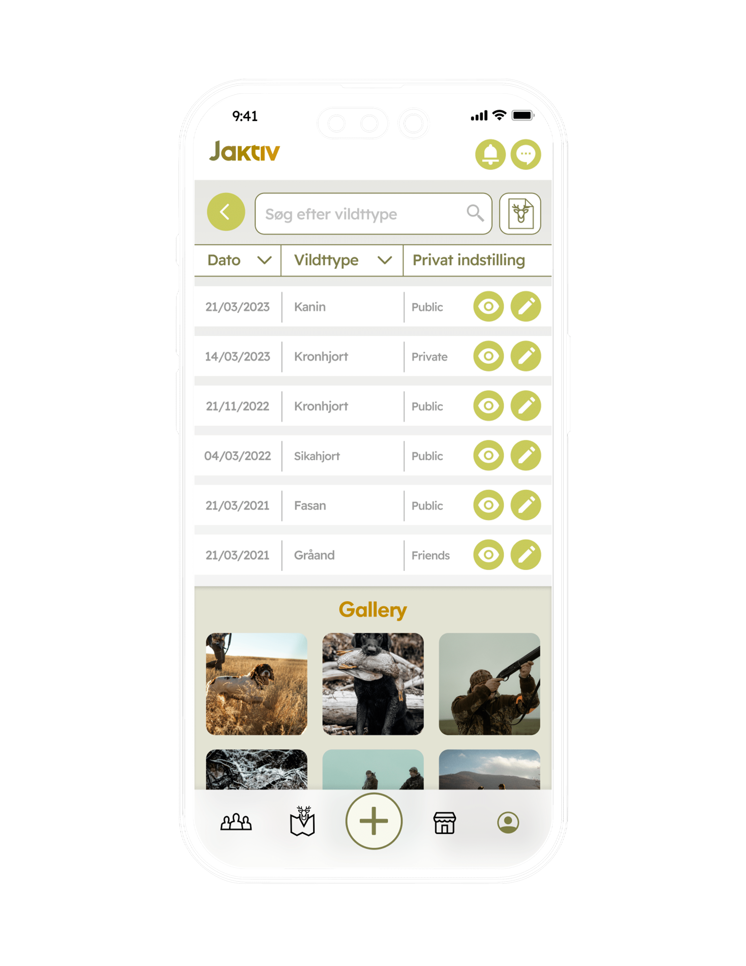 Hunt log contour-Gendannet